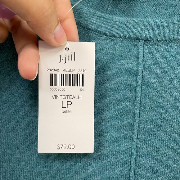 NWT J. Jill Blue Sweater Size Large Petite - Picture 4 of 7
